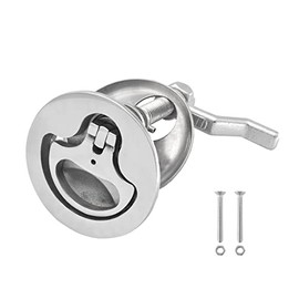 JT-HLM Boat Adjustable Handle Lock Cam Latch Stainless Steel Floor Buckle Flush Pull Hatch Lift with Back Plate Fasteners and Screws