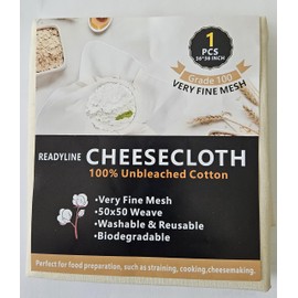 READYLINE 36"X36" Cheese Cloths, Grade100 100% Pure Cotton Reusable Cheesecloth, Unbleached Ultra Fine Fabric, Cheesecloth for Straining, Premium Butter Muslin Cloth for Straining (1, 36"X36")