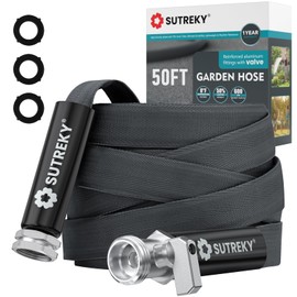 50ft Garden Hose with Valve, Ultra Lightweight All-Weather Water Hose, Durable & Flexible, Leak-free Connections, TPU Water Hose, Drinking Water Safe