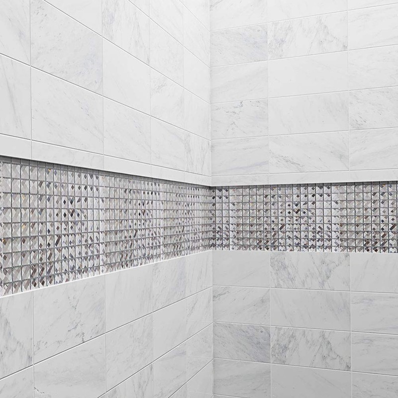 Diflart Mirror Backsplash, 3/4 Inch Silver Square, Crystal Diamond Mirror