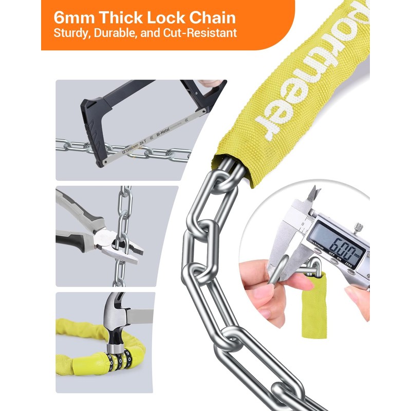 Sportneer High Security 5-Digit Combination Anti-Theft Lock for Bicycle, Motorcycle,