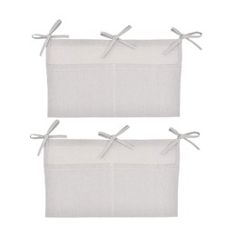 Pack of 2 Children's Room Hanging Bed Organiser, Bed Bag, Toy Bag, Hanging Storage Bag with 2 Pockets for Nappy Toy Clothes