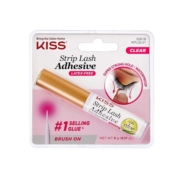 KISS Strip Eyelash Adhesive, Clear 0.176 Oz KPLGL01 (10 PACK)