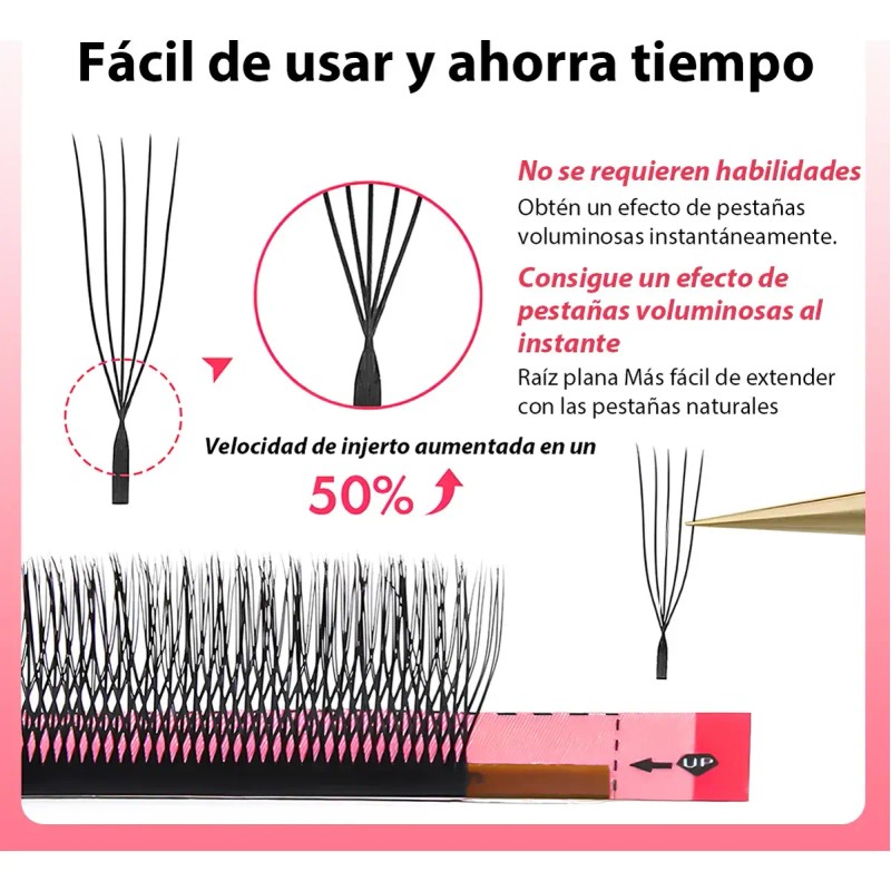 Pestañas Postizas Itntfn 5d Forma U Naturales Y Voluminosas