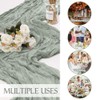 Bieiyhe Cheesecloth Table Runner, Mint Green, 90 x 300 cm,