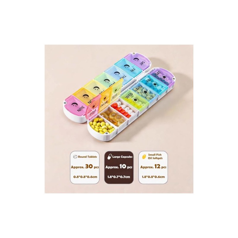 Pill Organiser 2 Times a Day & AM PM Tablet