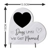 Wedding Countdown Plaque - Medium MDF Wood Heart-Shaped Keepsake -