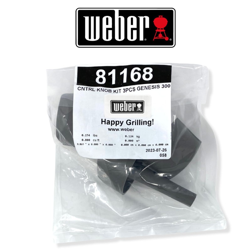 3 Pack Weber 81168 Knobs for Genesis 300 Series Grills