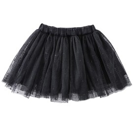 Soft Plaid Tulle Tutu Skirt for Toddlers Girls Princess Dress Up,Classic Black,1-2T
