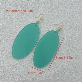 Anime Dan Da Dan Momo Ayase Cosplay Earring Green Earstuds Earclips Gift for Women Jewelry Accessories Prop, as shown, Acrylic, acrylic