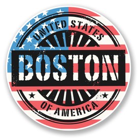 2 x 10cm Boston Massachusetts USA Vinyl Sticker Travel Luggage Tag Laptop #6739 (10cm x 10cm)