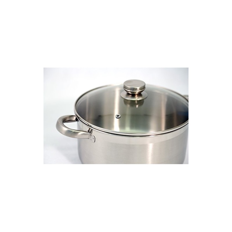 ExcelSteel 503 7Piece 18/10 Stainless Steel Cookware with Encapsulated Base,