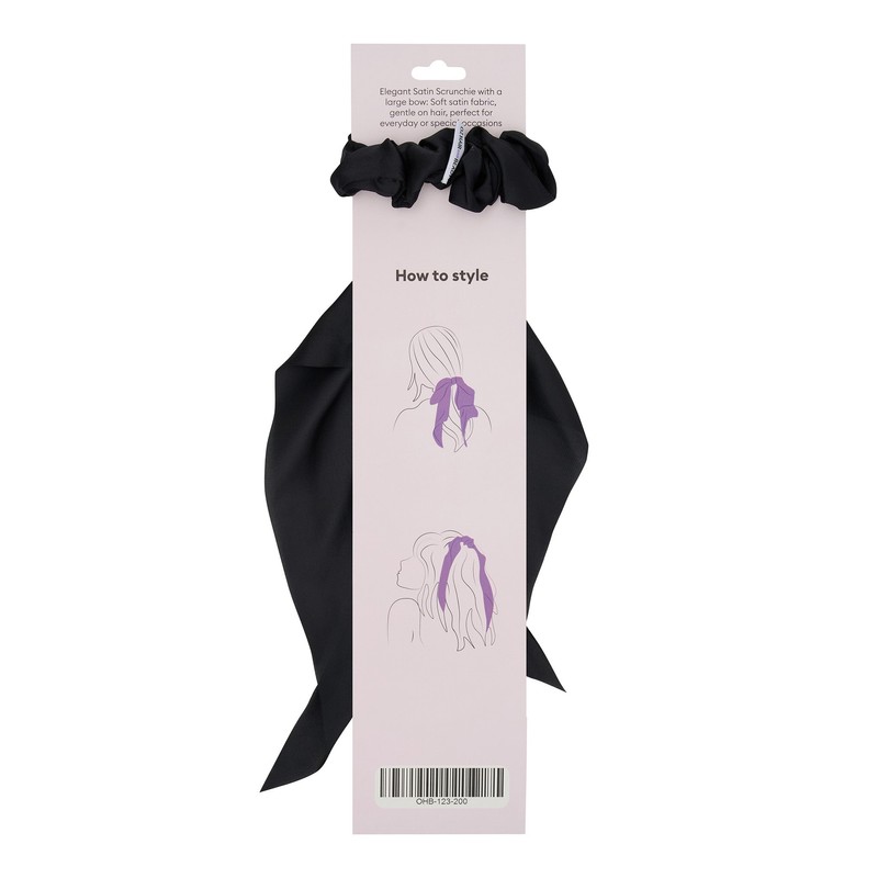 Oz Essentials Ribbon Scrunchie - Black