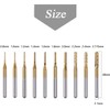 Mesee 10Pcs Titanium Coat Carbide End Milling Engraving Bits, 1/8