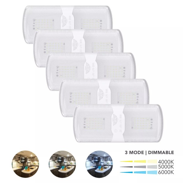 Leisure LED RV LED Ceiling Light Double Dome with Built