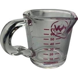 Rattleware 3 oz Espresso Shot Glass Pitcher with Pink Marking– Genuine Barista Measuring Cup with Graduations in ml & oz – High-Volume, Commercial-Grade for Swift Espresso Pouring & Precision
