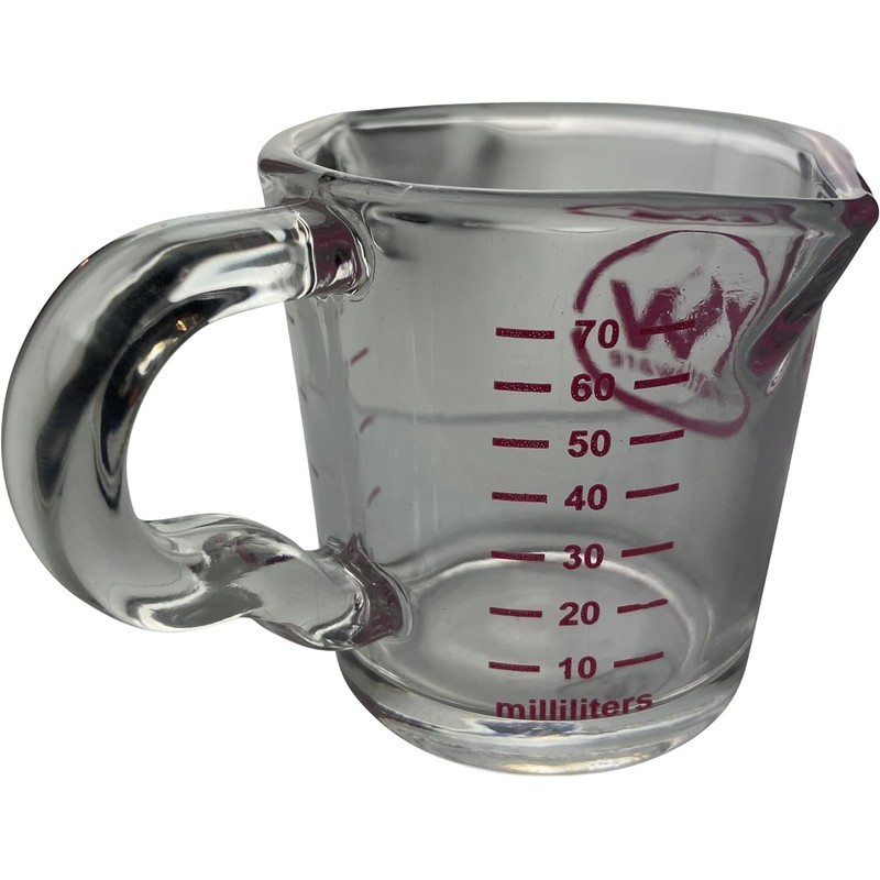 Rattleware 3 oz Espresso Shot Glass Pitcher with Pink Marking–