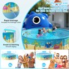 Foldable Swimming Pool for Kids 63"x18" Hard Plastic Portable Dog