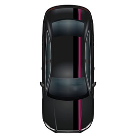 Finest Folia Racing Stripes Racing Stripes 5 m x 15 cm and 10 m x 5 cm Rally Stripes Viper Strips for Vehicles Car Accessories Tuning Strips for Bonnet Roof Rear (Black Gloss/Pink)