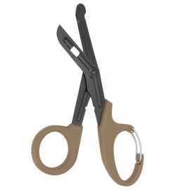 Titanium Bandage Shears Scissors EMT and Trauma Shears, Bent Stealth Black Coated for Nurses, Students, Emergency Room (Brown, 19cm)