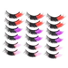 GANAZONO 9 Pestañas Postizas Coloridas Largas y Voluminosas para Cosplay y Festivales de Sintéticos para Maquillaje Escénico y Fiestas