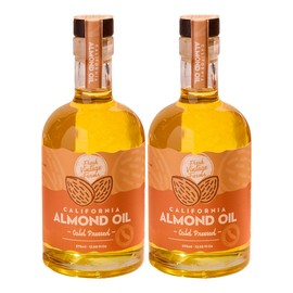 Fresh Vintage Farms 100% Cold Pressed Sweet Almond Oil | Nutrient-Rich Healthy Cooking Oil for Cooking, Baking, Grilling, Dipping, & Salads | Cold Pressed Almond Oil - 12.68 Fl oz, Pack of 2