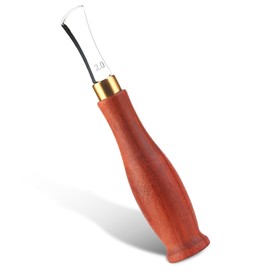 UOOU Leather Edge Creaser,2.0mm Professional Leather Tool,Edge Creaser Stainless Steel Red Wood Handle Tool for Beginners DIY Leather Craft