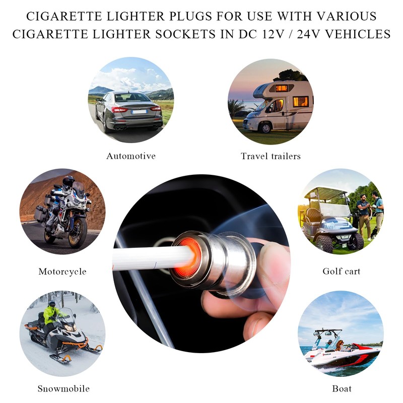 Yourkar - Encendedor de cigarrillos para coche, DC 12 V,