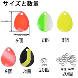 Colorado Blade Spinner Bait, Metal Jig, Metal Vibe Blades, Fishing Tool, Lure Material, DIY DIY DIY Metal Jig Blade Spinner, Set of 50 to 100 Pieces, Mountain Stream, Tube Fishing, Smooth Type, Convex