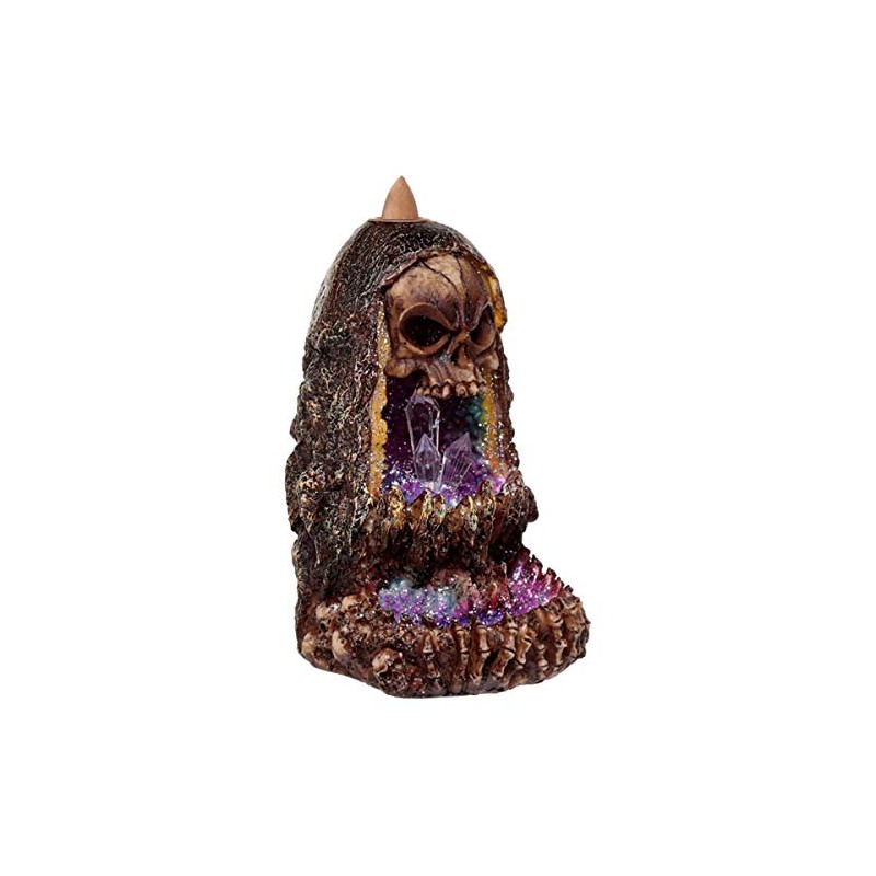Puckator Skull Crystal Cave LED Backflow Incense Burner - Home