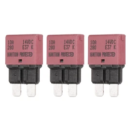 DMiotech 3 Pack Automatic Mini Reset Fuse, 14V DC 10A ATC/ATO Auto Circuit Breaker Reset Fuses Low Profile Blade Fuses for Car Truck SUV Marine Boat Motorcycle, Red