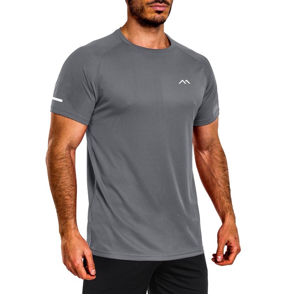 Wectm Men's Mesh Athletic Shirts Quick-Dry for Gym Running Training