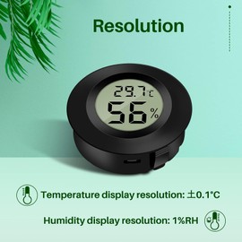 zalati Reptiles Thermometers 2pcs Digital LCD Embedded 2-in-1 Hygrometer Thermometer for Terrariums Incubator Poultry – 1pcs Black & 1pcs White