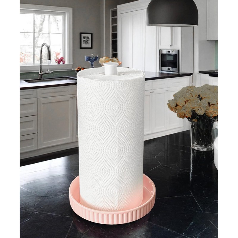 Standing Kitchen Roll Holder - Ceramic Base, Easy Care -