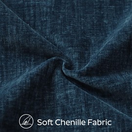 Sungeek Set of 2 Soft Chenille Cushion Covers 60x60cm Square Decorative Throw Pillow Covers with Stitched Edge Solid Dyed Pillow Cases Covers for Home Decor Couch Sofa Bed Living Room, Navy Blue