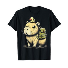 Cute Capybara Adventure Vintage Animal Art T-Shirt