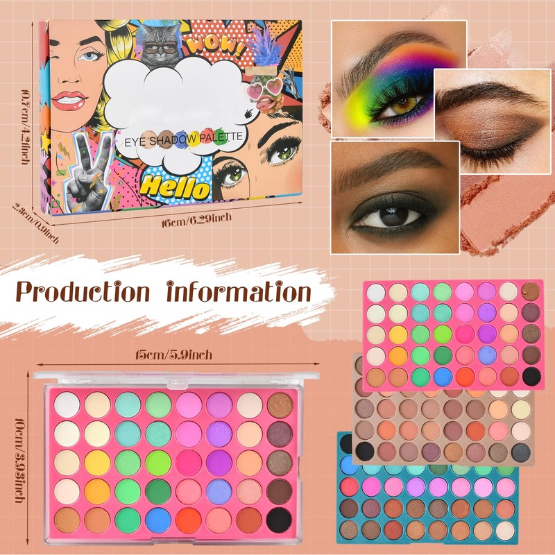 120 Colours Matte Make-Up Eyeshadow Palette, Eye Makeup Palette Glitter,