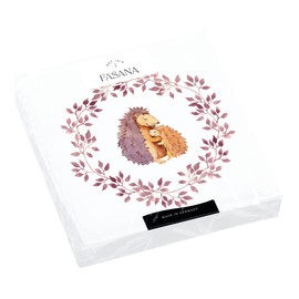 20 Napkins Hedgehog Hugging Animals Family Autumn Leaves Table Decoration Decoupage Decoupage Decoupage 33 x 33 cm