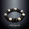 Unbranded Silver Obsidian Dalmatian Stone Bracelet