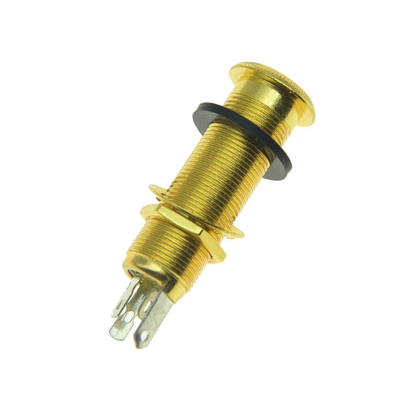 KAISH Stereo Copper Guitar Bass Barrel Jack Cylinder Input/Output Jacks