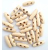 MajorCrafts® 24pcs 30mm Light Brown 2 Holes Sewing Toggle Wood