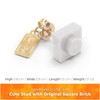Square Brick Stud Earrings with Gold-platted Body. Lightweight, Hypoallergenic, Great