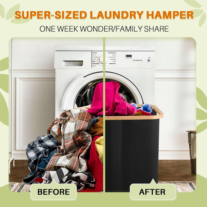Laundry Hamper 3 Section, 160l Extra Large Hampers For Laundry