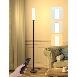 Floor Lamps for Living Room, Upgrade Moder Floor Lamp with Remote Control, Full Range Dimming Minimalist Standing Lamp Perfect for Living Room, Bedrooms and Office (Black)