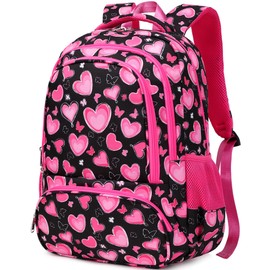 abshoo Lightweight Heart Kids Backpack For School Girls Elementary Kindergarten Bookbag School Bags Pink (Heart)