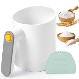 Electric Flour Sifter, Battery Operated Flour Sifter for Baking with Dough Scraper, Ergonomical Handle Flour Sieve for Cooking, Pastry Baking, Easy to Clean
