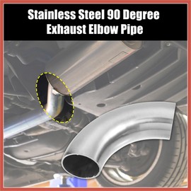 ACROPIX 2pcs OD 1.5 Inch 90 Degree SS304 Stainless Steel Bend Tube Exhaust Elbow Pipe for Car Modified Exhaust System 0.06" Wall Thickness Piping Silver Tone Car Parts