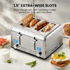 Roter Mond Countdown Stainless Steel 4 Slice Toaster with Bagel,