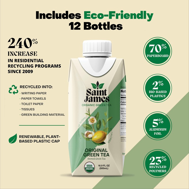 Saint James Iced Tea | Original Organic Green Tea |