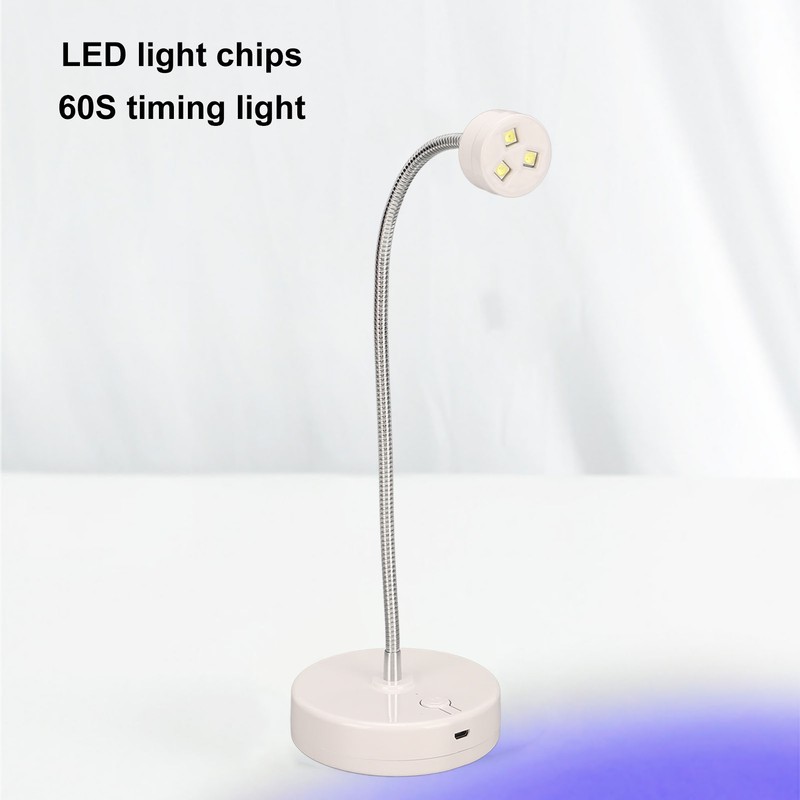 Gooseneck LED Nail Lamp UV 3 Light Chips Rechargeable Nail